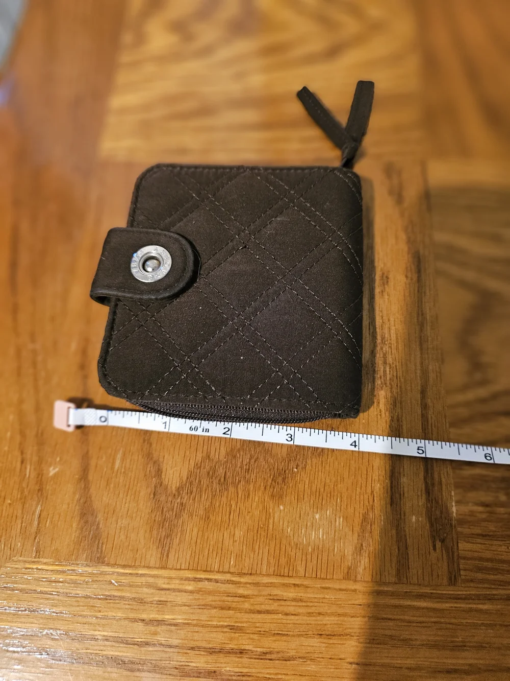 Black Quilted Vera Bradley Snap & Zip Wallet - Picture 4 of 6